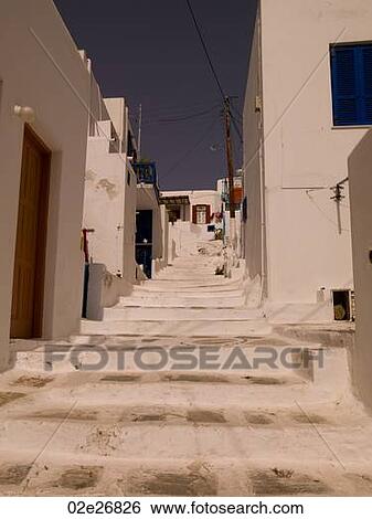 Stairs in Mykonos Greece View Large Photo Image Stock Photograph - Stairs in Mykonos Greece. Fotosearch