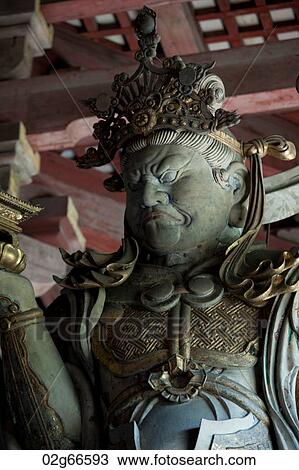 Stock Image - Statue of Nio guardian at Todaiji Temple, Nara, Japan. Fotosearch