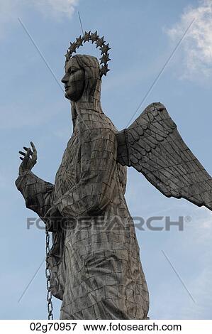 Statue of Virgin Mary of Quito, El Panecillo Hill, Quito, Ecuador View Large Photo Image Stock Photo - Statue of Virgin Mary of Quito, El Panecillo Hill, Quito, Ecuador. Fotosearch