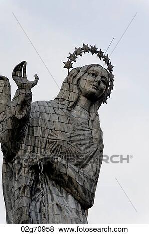 Statue of Virgin Mary of Quito, El Panecillo Hill, Quito, Ecuador View Large Photo Image Stock Photo - Statue of Virgin Mary of Quito, El Panecillo Hill, Quito, Ecuador. Fotosearch