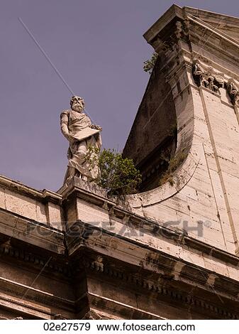 Statue on rooftop in Rome Italy View Large Photo Image Stock Photo - Statue on rooftop in Rome Italy. Fotosearch