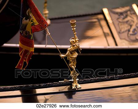 Statue ornament on Venetian gondola View Large Photo Image Stock Photograph - Statue ornament on Venetian gondola. Fotosearch