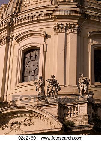 Statues on ancient building in Rome Italy View Large Photo Image Stock Image - Statues on ancient building in Rome Italy. Fotosearch