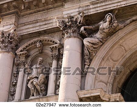 Statues on exterior in Venice View Large Photo Image Stock Photo - Statues on exterior in Venice. Fotosearch