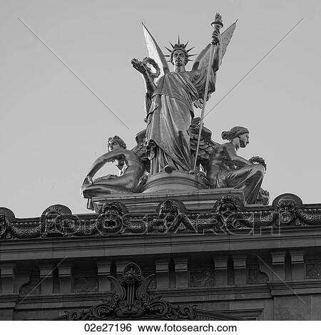 Staute on Palais Garnier in Paris France View Large Photo Image Stock Photograph - Staute on Palais Garnier in Paris France. Fotosearch