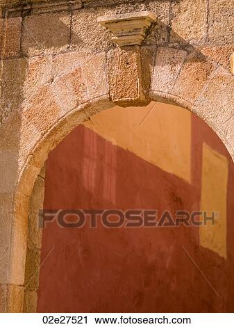 Stock Image - Stone archway in Rhodes Greece. Fotosearch