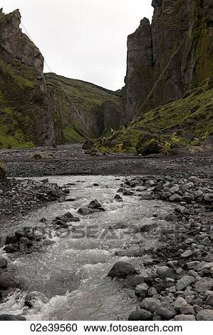 Stream at the bottom of a revine in Iceland View Large Photo Image Stock Image - Stream at the bottom of a revine in Iceland. Fotosearch
