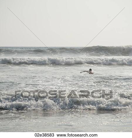 Swimmer in the ocean off coast of Costa Rica View Large Photo Image Stock Image - Swimmer in the ocean off coast of Costa Rica. Fotosearch