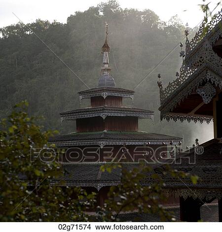 Temple in a forest, Thailand View Large Photo Image Picture - Temple in a forest, Thailand. Fotosearch