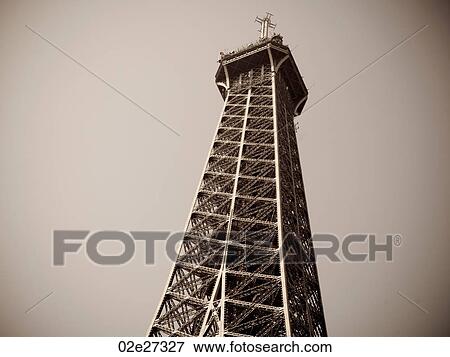 Top Part of Eiffel Tower View Large Photo Image Stock Photo - Top Part of Eiffel Tower. Fotosearch