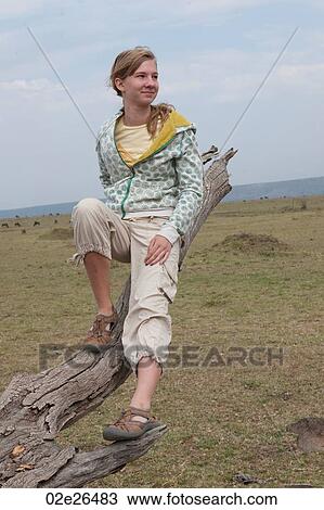 Stock Image - Tourist in Kenya. Fotosearch