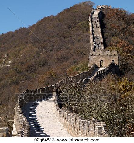 Tourists at the Mutianyu section of the Great Wall of China, Beijing, China View Large Photo Image Stock Image - Tourists at the Mutianyu section of the Great Wall of China, Beijing, China. Fotosearch