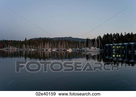 Stock Photo - Twilight sky in Vancouver, British Columbia, Canada. Fotosearch