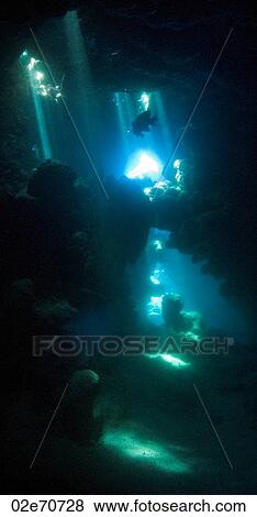 Underwater cave scene View Large Photo Image Stock Photo - Underwater cave scene. Fotosearch