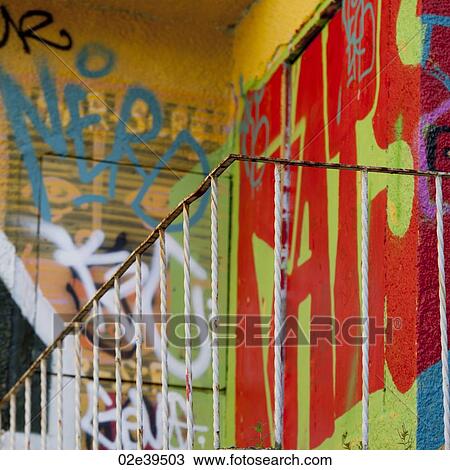 Urban grafitti on staircase View Large Photo Image Stock Image - Urban grafitti on staircase. Fotosearch