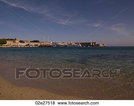 Stock Photo - View of the City of Rhodes in Greece. Fotosearch