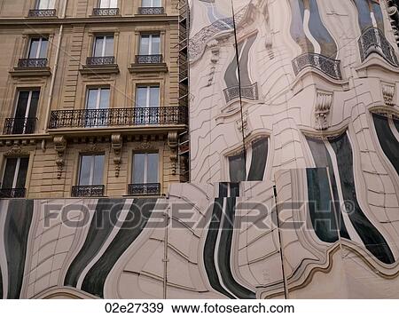 Warped view of building in Paris France View Large Photo Image Stock Photo - Warped view of building in Paris France. Fotosearch