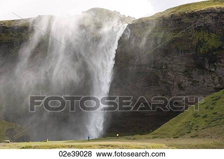 Waterfall at Seljalandsfoss Iceland View Large Photo Image Stock Photo - Waterfall at Seljalandsfoss Iceland. Fotosearch