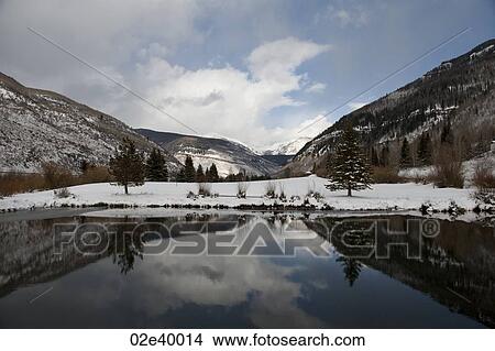 Picture - Winter landscape in Vail, Colorado. Fotosearch