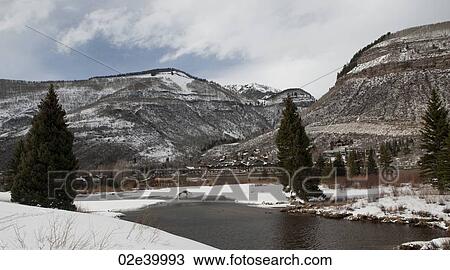Stock Image - Winter landscape in Vail, Colorado. Fotosearch