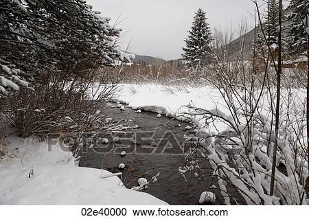 Stock Image - Winter landscape in Vail, Colorado. Fotosearch