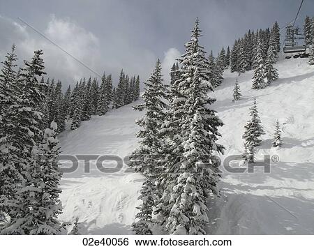Stock Photograph - Winter landscape in Vail, Colorado. Fotosearch