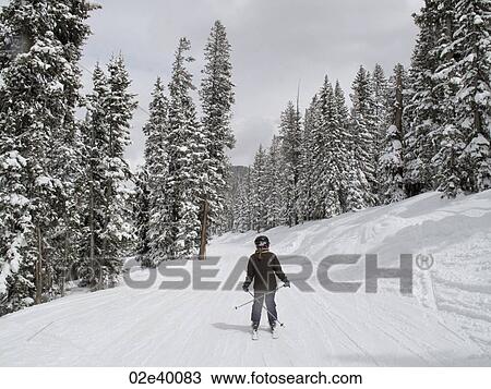 Young girl skiing in Vail, Colorado View Large Photo Image Stock Image - Young girl skiing in Vail, Colorado . Fotosearch