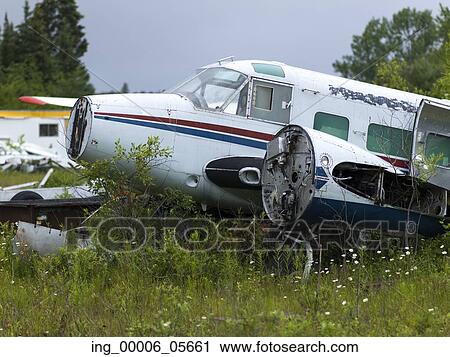 Stock Image - Abandoned seaplane, Lake Of The Woods, Ontario, Canada. Fotosearch