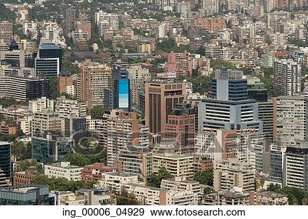 Aerial view of the city, Santiago, Santiago Metropolitan Region, Chile View Large Photo Image Stock Photo - Aerial view of the city, Santiago, Santiago Metropolitan Region, Chile. Fotosearch