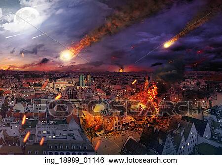 Apocalypse caused by a giant meteorite View Large Photo Image Stock Photograph - Apocalypse caused by a giant meteorite. Fotosearch