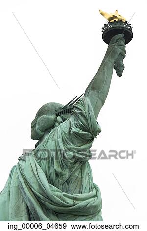 Stock Photo - Back view of the Statue of Liberty, Liberty Island, Manhattan, New York City, New York State, USA. Fotosearch