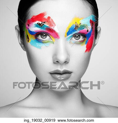 Beautiful woman face. Perfect makeup. Beauty fashion. Eyelashes. Cosmetic Eyeshadow View Large Photo Image Stock Photo - Beautiful woman face. Perfect makeup. Beauty fashion. Eyelashes. Cosmetic Eyeshadow. Fotosearch