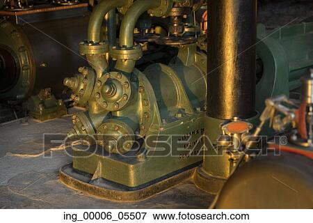 Stock Photo - Boiler room piping, The Singular hotel, Puerto Natales, Patagonia, Chile. Fotosearch