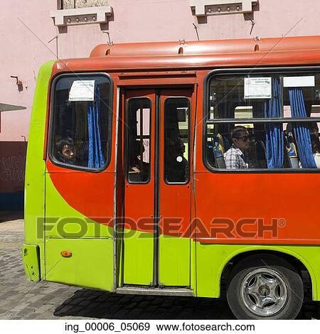 Bus on the street, Valparaiso, Chile View Large Photo Image Stock Photo - Bus on the street, Valparaiso, Chile. Fotosearch