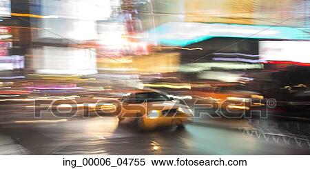 Cars moving on a street, Times Square, Manhattan, New York City, New York State, USA View Large Photo Image Stock Photography - Cars moving on a street, Times Square, Manhattan, New York City, New York State, USA. Fotosearch