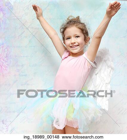 Stock Photo - Cheerful little girl with beautiful smile. Fotosearch