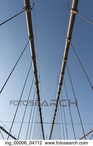 Stock Image - Detail of cables, Brooklyn Bridge, Manhattan, New York City, New York State, USA. Fotosearch