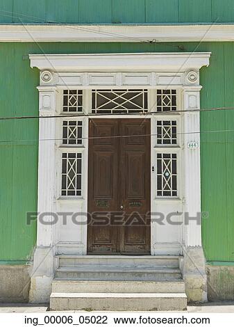 Stock Image - Doorway of a house, Valparaiso, Chile. Fotosearch