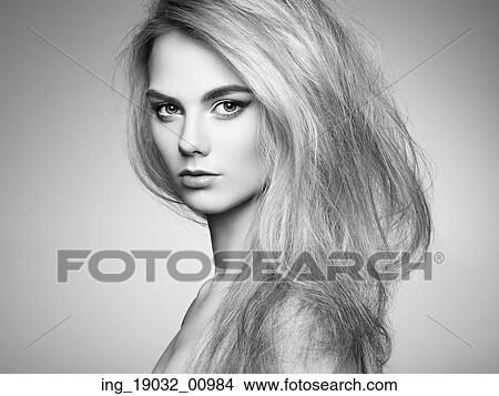 Fashion portrait of elegant woman with magnificent hair. Blonde girl. Perfect make-up. Hairstyle View Large Photo Image Picture - Fashion portrait of elegant woman with magnificent hair. Blonde girl. Perfect make-up. Hairstyle. Fotosearch