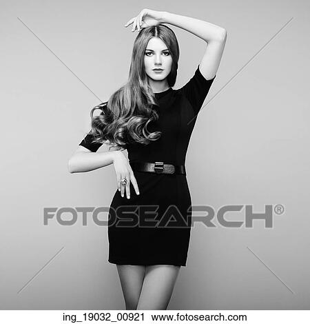 Fashion Portrait Of Elegant Woman With Magnificent Hair Blonde