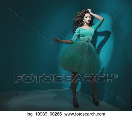 Stock Photograph - Fine shot of delicate brunette woman. Fotosearch