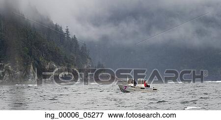 Stock Photo - Fishing boat in the Pacific Ocean, Skeena-Queen Charlotte Regional District, Haida Gwaii, Graham Island, British Columbia, Canada. Fotosearch