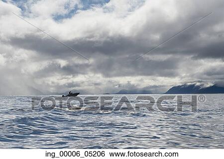 Stock Photograph - Fishing boat in the Pacific Ocean, Skeena-Queen Charlotte Regional District, Haida Gwaii, Graham Island, British Columbia, Canada. Fotosearch