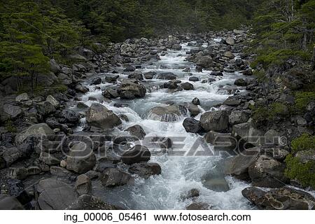 Stock Image - French River, French Valley, Torres del Paine National Park, Patagonia, Chile. Fotosearch