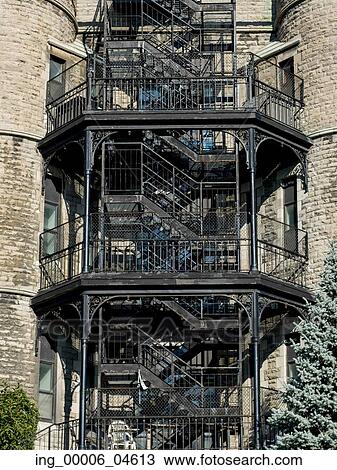 Front view of staircases of a building, Golden Square Mile, Montreal, Quebec, Canada View Large Photo Image Stock Image - Front view of staircases of a building, Golden Square Mile, Montreal, Quebec, Canada. Fotosearch