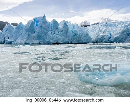 Grey Glacier, Grey Lake, Torres del Paine National Park, Patagonia, Chile View Large Photo Image Stock Photography - Grey Glacier, Grey Lake, Torres del Paine National Park, Patagonia, Chile. Fotosearch