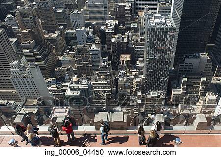 Stock Image - High angle view of buildings in Midtown Manhattan, New York City, New York State, USA. Fotosearch