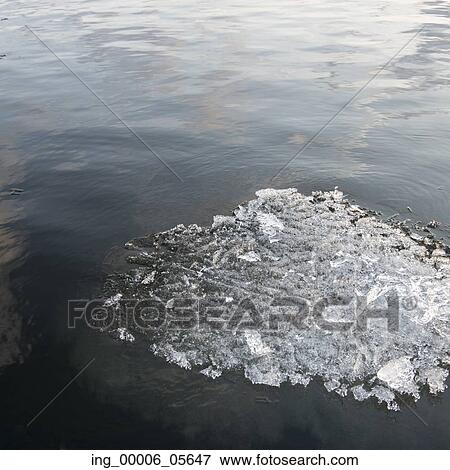 Stock Photo - High angle view of ice in a lake, Lake Of The Woods, Ontario, Canada. Fotosearch