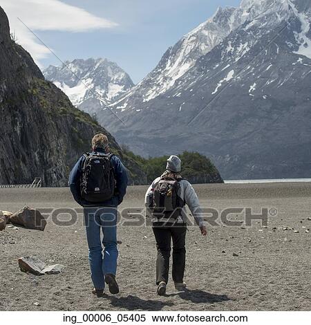 Hikers at Grey Lake, Torres del Paine National Park, Patagonia, Chile View Large Photo Image Stock Photography - Hikers at Grey Lake, Torres del Paine National Park, Patagonia, Chile. Fotosearch