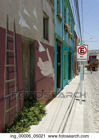 Houses along a street, Valparaiso, Chile View Large Photo Image Stock Image - Houses along a street, Valparaiso, Chile. Fotosearch
